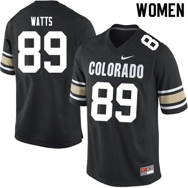 Women #89 Josh Watts Colorado Buffaloes College Football Jerseys Sale-Home Black - Click Image to Close